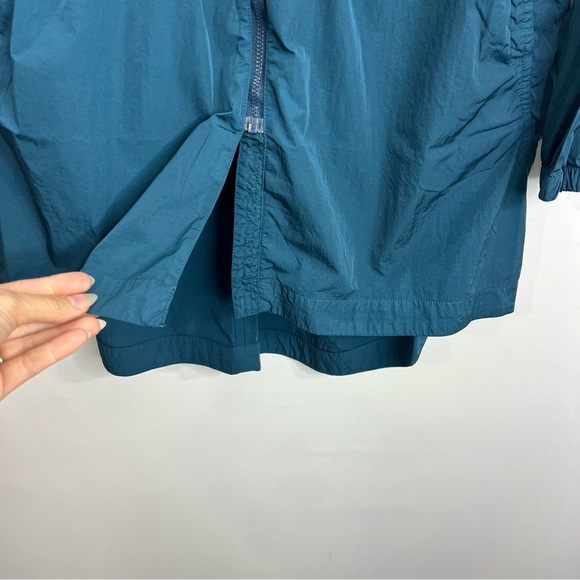 NWT TENTREE teal blue women's recycled nylon long jacket in reflecting pond M - Picture 12 of 17